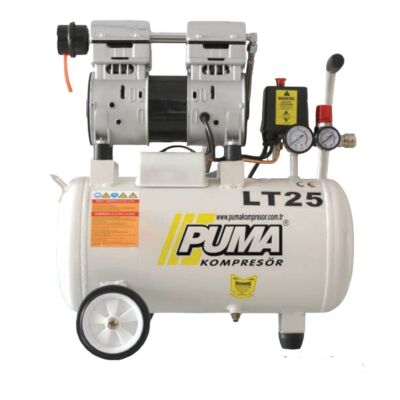 SESSİZ YAĞSIZ PİSTONLU KOMPRESÖR - 24 Lt - 1 HP - 8 Bar - Hava Üretimi: 135 Lt/dk. - 220 Volt - 1