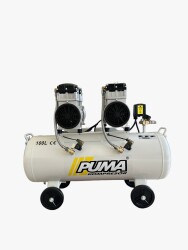 SESSİZ YAĞSIZ PİSTONLU KOMPRESÖR - 100 Lt - 3 HP - 8 Bar - Hava Üretimi: 400 Lt/dk. - 220 Volt - PUMA