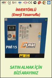 VİDALI KOMPRESÖR Akuple Motorlu - Düşük Devirli - İnvertörlü Enerji Tasarrufu Sağlayan - Düşük Ses Desibelli - Yüksek Verimli - LCD Ekranlı - Büyük Radyatörlü - 2 Yıl Garantili - Vidalı Kompresör - 1